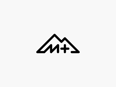 Mountain Plus adventure logo modern mountain nature simple