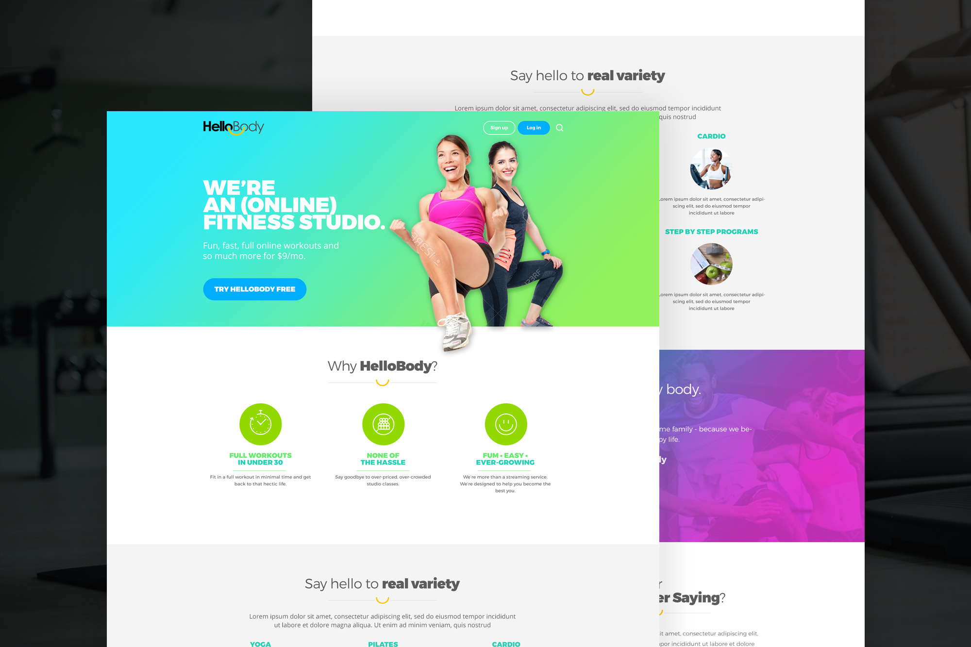 Fitness centre landing page proposal clean creative design diet fitness flow graphic design gym healthy landing page modern muscle power print professional training vibrant web web design website