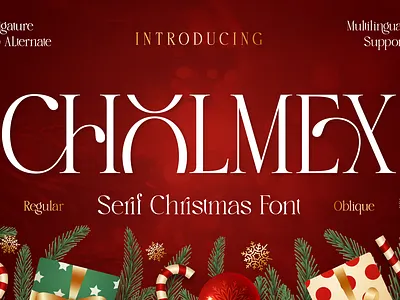 Cholmex branding christmas font custom font decorative font display font editorial font font design font style free font greeting font holiday font magazine serif font type design typeface typography wedding font wedding invitation xmas