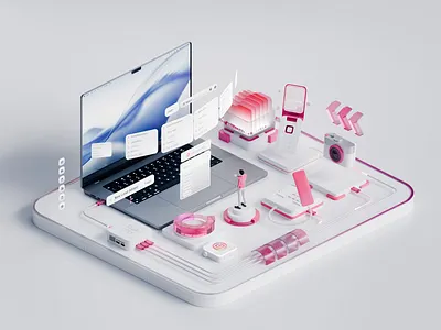 Synq – AI Communication Hub 3D Illustration 3d 3d design 3d illustration ai ai communication animate artificial intelligence b2b blender clean crm illustration minimal modern omnichannel design saas startup vector