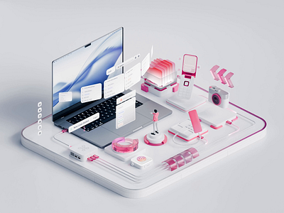 Synq – AI Communication Hub 3D Illustration 3d 3d design 3d illustration ai ai communication animate artificial intelligence b2b blender clean crm illustration minimal modern omnichannel design saas startup vector