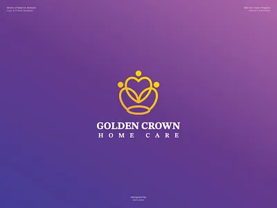 Golden Crown Homecare Logo Design adobe illustrator brand identity brand logo branding guidelines branding mockup care logo custom logo dribbble heart logo logo design logo design branding logo designer logo presentation logomark logos logotype marufiam modern logo visual identity