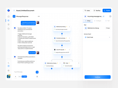 Hubung - AI Automation Dashboard for Automating Workflow ai ai agent ai agent dashboard ai app ai automation ai platform ai powered platform artificial intelligence automation b2b clean design dashboard dashboard design modern design saas ui ux workflow workflow builder workflow optimization
