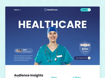 Healthcare Landing page Hero Section Design desing doctor doctor appointment health health website healthcare homepage inspiration landing page medical medical care medical website medicare website mobile website online consultation ui ux web design website website redesign