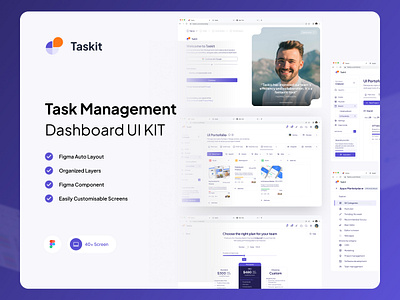 Taskit – Project Management Dashboard Design admin dashboard analytics dashboard clean design dashboard design dashboard ui kanban management tool productivity project board project management saas design task management team collaboration ui design ui ux ux design web app web design web interface workspace
