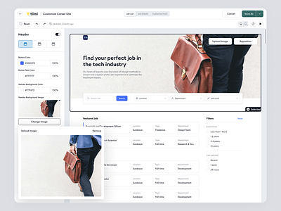 Tiimi – Career Sites Creation for HR Platforms candidate carrer site company dashboard employee hiring hr hrd hrm human resources job product design recruitment saas saas design team management ui ux web app web design
