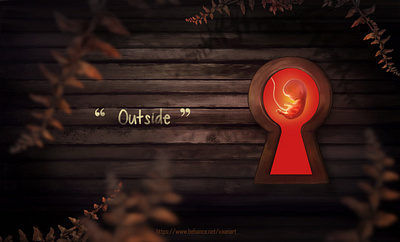 Outside | Intro adventure app art artist background dark game horror illustration indie intro key red ui ux vaanart