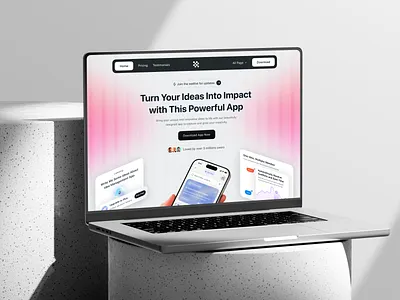 Idea Management Landing Page ai app ai idea generate ai powered app android app design app landing page artificial intelligence chatbot idea management app ios landing page mobile ui design modern app design responsive design saas landing page smart idea management task management app ui ux user interface website design