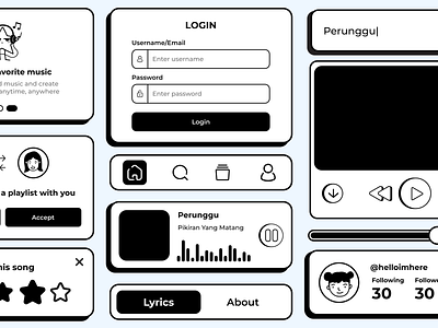 Music Streaming App UI Components design figma graphic design illustration mobile app ui ux
