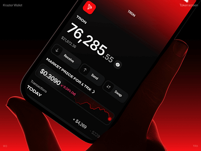 Kraster Wallet: Crypto Token Page app design bank app blockchain app crypto app crypto exchange crypto payments crypto wallet cryptocurrency defi ethereum finance fintech memecoin mobile design platfrom product design swap token web3 design