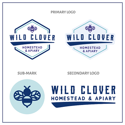 Wild Clover Apiary Logo branding design graphic design illustration logo typography vector