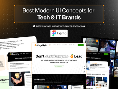 TheOrangeByte – Tech & IT Agency Website UI Concepts figma template retry it company design modern ui design tech agency website web design concept