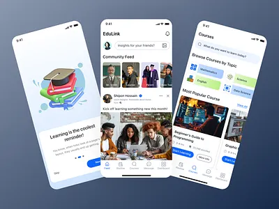 EduLink — Connects everyone in the education ecosystem. app app design app interface education education app figma mobile app onlineeducation ui ui design uiux user interface ux