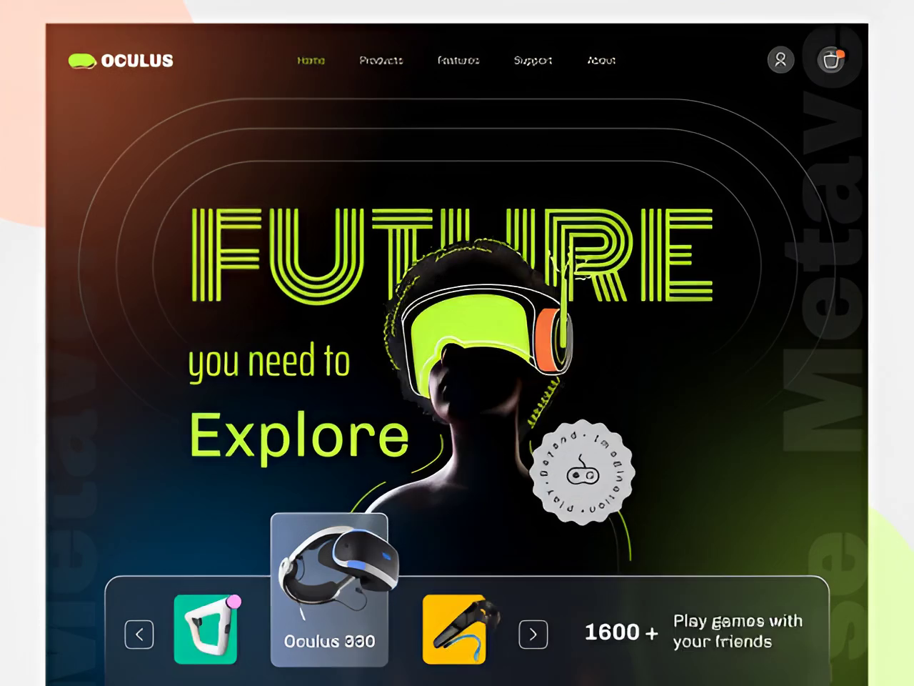 Example of Oculus VR Product Website