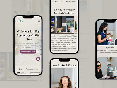 Whistler Medical Aesthetics Mobile app booking branding concept design illustration landing redesign responsive ui ux web website