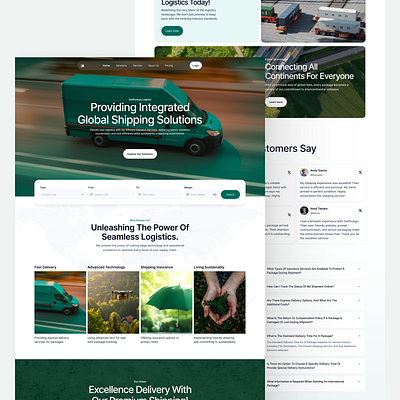 Swiftcargo - Logistic Landing Page cargo landing page logistics package shipment shipping transport ui uiux web web design website