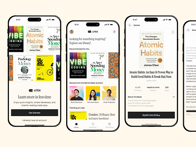 Litex - Reading Book App audiobook book app book reading book store books app bookshop clean clean design design ebook library app mobile app mobile book online learning reading app reading book app ui