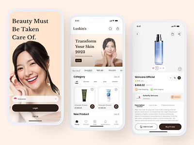 Shop App Skincare aplikasi belanja case study ui design ui ecommerce ui fashion ui skincare waffle space