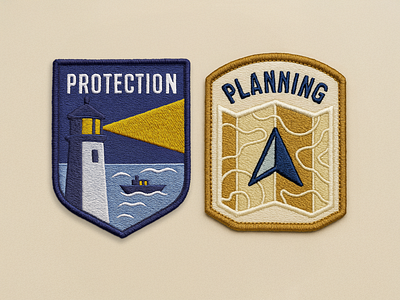 Johlfs Wealth Management - Protection and Planning Badges badge brand design branding design emblem financial graphic design icon illustration logo navigation patch planning protection vector wealth wealth management