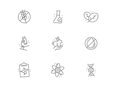 Laboratory Icons atom biochemistry biotechnology chemistry discovery experiment graphic design icon iconography illustration lab laboratory microscope pharmaceutical research researcher science scientist ui vector