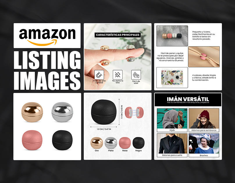 Amazon Listing Images Design for Magnetic Hijab Pins a content a plus content amazon ebc amazon infographics amazon listing amazon listing image amazon listing images amazon product listing design enhanced brand content listing design listing images product infographic