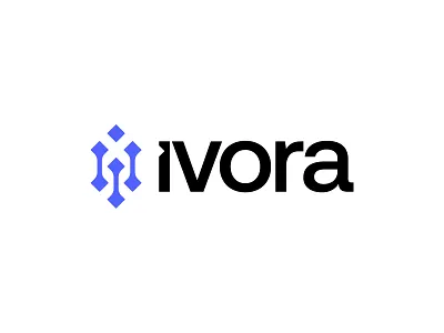 ivora brand branding connect connection design dots human i letter icon informatics information technologies logo logodesign minimal partnership system tech