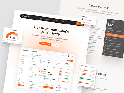 Planora - SaaS Landing Page for Smart Dashboard branding dashboard design graphic design homescreen illustration landing page logo mobile app mobile screen responsive responsive design saas ui ux web design website