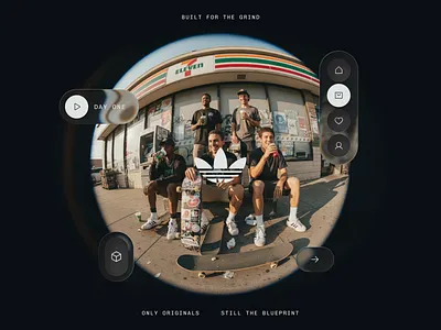 AI-powered brand content ai ar ecommerce editorial imagegen navigation photography product card skate skateboarding spacial design ui ui design vision pro web design