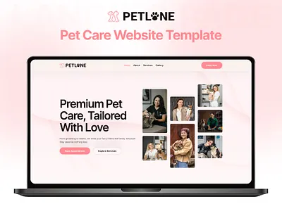 Petlone – Premium Pet Care Framer Template bootstrap css3 design designtocodes illustration one page personal portfolio ui