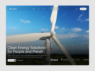 EcoVolt - Landing Page branding design energy graphic design hero inspo landing page motion graphics saas section ui ui design web design