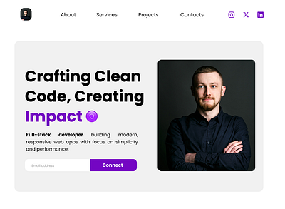 Minimalist Portfolio Hero Section – Clean, Focused, and Engaging graphic design hero section hero section design home page design landing page design portfolio portfolio design ui web design