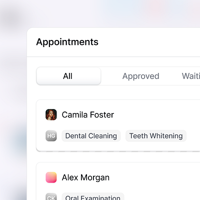 Saas Dashboard Details Ui Ux appointments dashboard dental dentist healt interface product product design ui ux