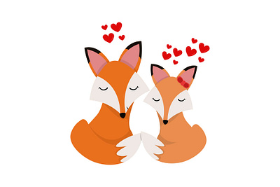 Cute Fox in Love cute fox graphic design sweet