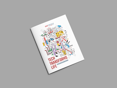 SGTech Annual Report - Based on the theme "Tech Transforms Life" annual report artwork branding brochure case study design flyer graphic design illustration logo page layout singapore sustainability technology