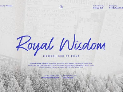 Royal Wisdom branding canva canva font commercial use cricut font cursive font design digital font graphic design handwriting font handwritten font headline illustration logo magazine font modern font script font signature font single line font wedding font