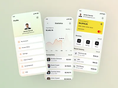 Fintech Mobile App UI/UX app bank mobile app clean digital wallet e banking finance app finance mobile app fintech mobile app online banking ui uiux