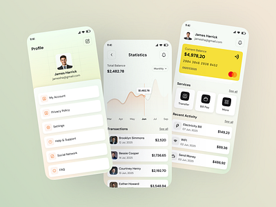 Fintech Mobile App UI/UX app bank mobile app clean digital wallet e banking finance app finance mobile app fintech mobile app online banking ui uiux