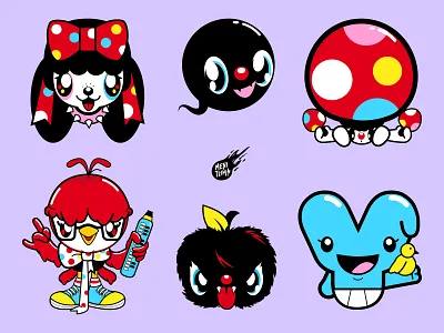 Character design collection character design cute cute characters illustration logo vector vector illustration