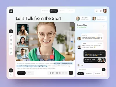Modern EdTech Video Platform for Language Learning app design clean ui dashboard ui edtech education platform elearning interaction design learning app learning dashboard modern ui product design student experience study app teach online ui ux ui ux inspiration videochat web app web design