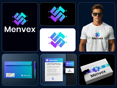 Menvex Digital—clean, global, modern. branding logo logo design logo mark minemal logo modern modern logo