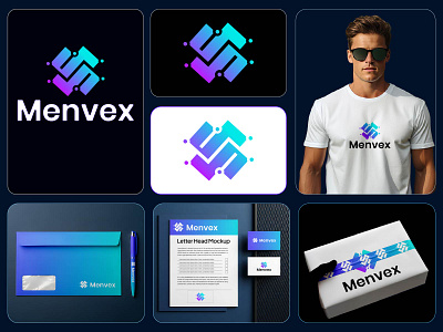 Menvex Digital—clean, global, modern. branding logo logo design logo mark minemal logo modern modern logo