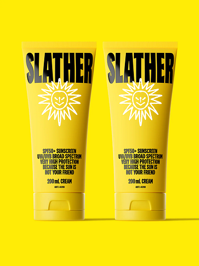 Slather Sun Screen Logo Packaging Design brandidentity branding logo packagingdesign