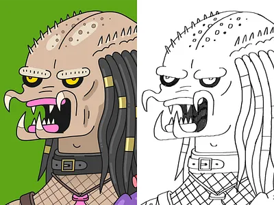 The Predator 2dart art characterdesign illustration nft nfts predator the predator vector vectorart yautja