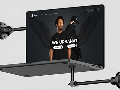 Urbanati — Premium Streetwear Shopify Banner Design apparel design clothing brand dark ui dribbble ecommerce design fashion store hero section homepage design luxury fashion minimal ui mockup modern web premium design product hero shopify banner shopify design streetwear ui design ux design web design