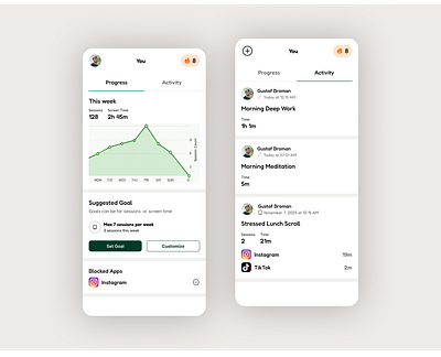 Strava for Deep Work - App Concept app app concept app design deep work focus app mobile app screen blocker strava