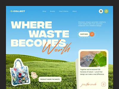 Ecollect – Marketplace for Upcycled Brands design eco eco earth packaging startup ui uiux ux web web design website
