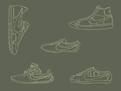 Nike Shoe Illustrations branding design illustration nike packagingdesign shoes