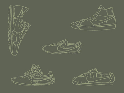 Nike Shoe Illustrations branding design illustration nike packagingdesign shoes