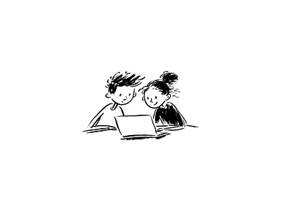 Simple black and white line illustration illustration