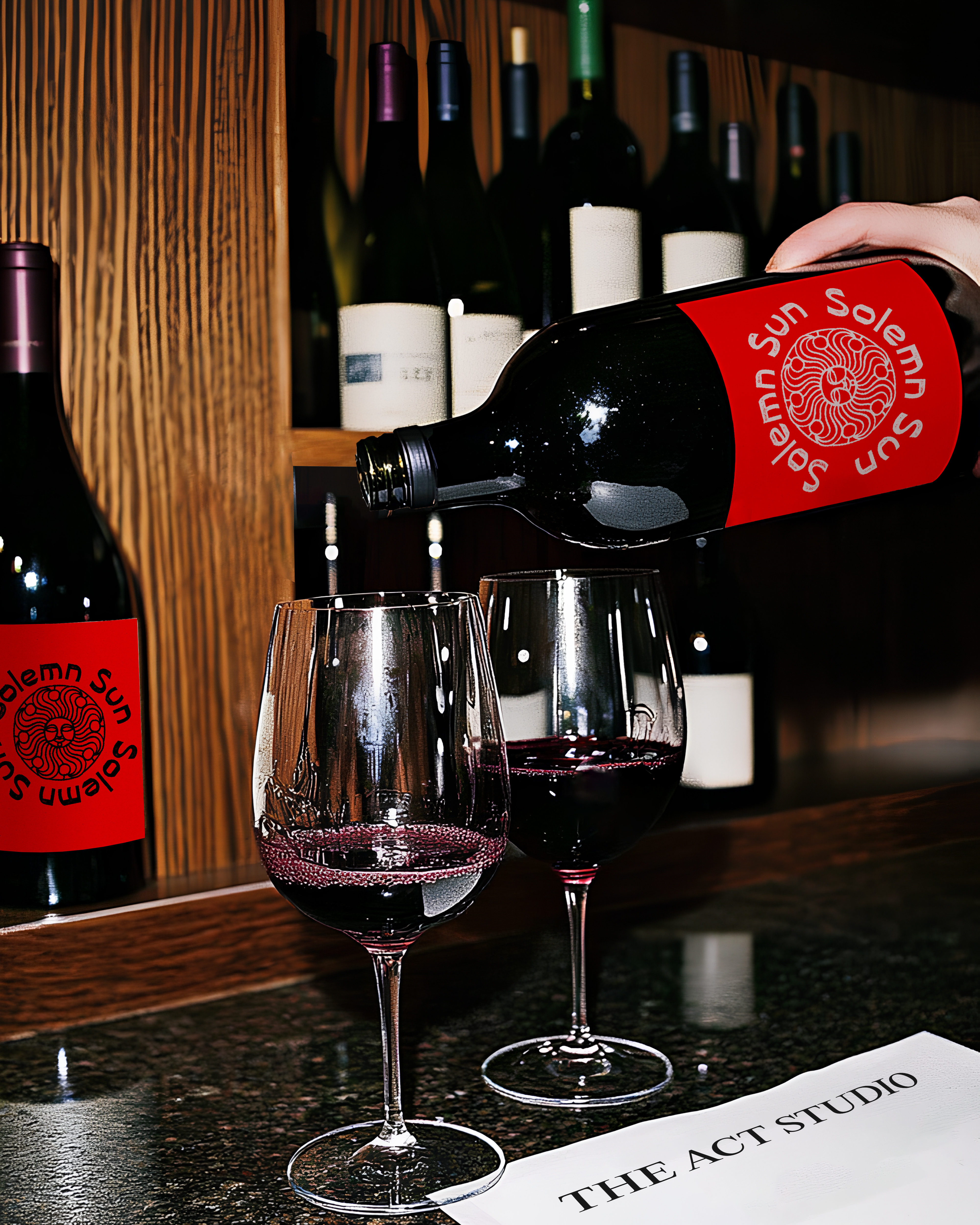 Solemn Sun Wine Bottle Logo Design branding design graphicdesign illustration logo packagingdesign